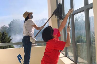 Vệ sinh trường lớp trong thời gian học sinh nghỉ phòng chống dịch Covid-19